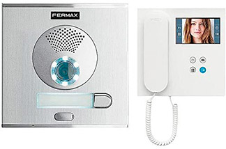 fermax-09421 videoportero fermax gris con telefonillo blanco