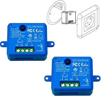 dos micromódulos para interruptor azules