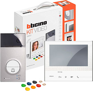 Kit de videoportero y timbre en color blanco