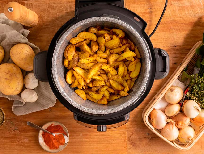 cocinar-con-olla-gm cocinando patatas con una Olla GM