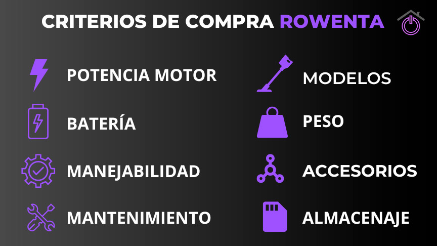 infografia-criterios-rowenta infografía con los criterios de compra de las aspiradoras Rowenta sin cable