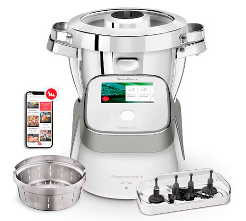robot de cocina Moulinex I-Companion Touch XL en color blanco con sus accesorios