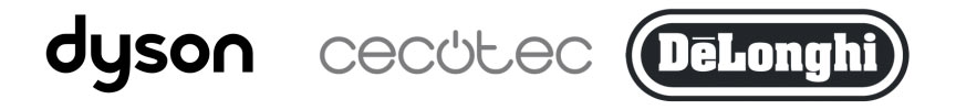 logos-dyson-cecotec-delonghi Logos de las marcas Dyson Cecotec y Delonghi