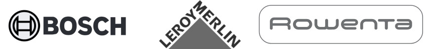 marcas-confianza-hogarsys logos de las marca Bosch, Leroy Merlín y Rowenta