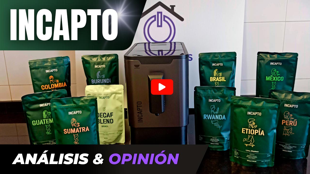 carátula video youtube cafetera Incapto con el cartel de Hogarsys
