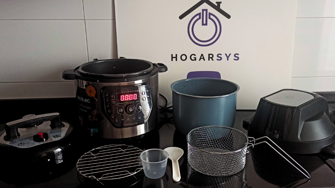 olla-gm-h-fry Olla GM H Fry de Cecotec con todos sus accesorios y el cartel de Hogarsys