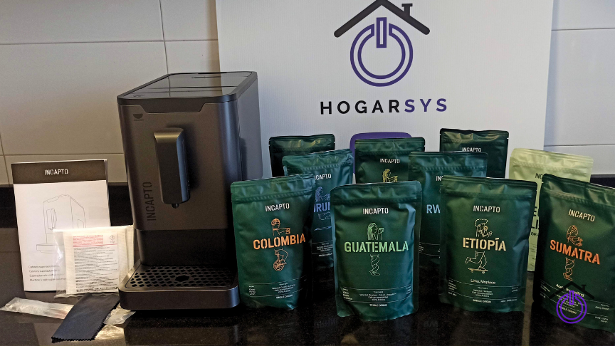 unboxing-incapto cafetera Incapto negra junto a todos sus accesorios y variedades de café