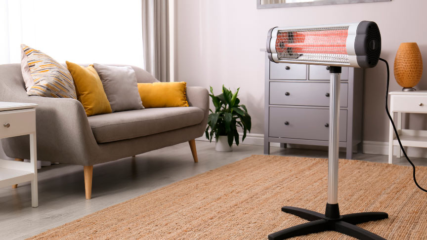 infrarrojos-calefactor un calefactor por infrarrojos en la sala de estar