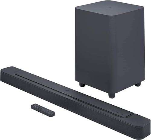 barra sonido jbl 500 con subwoofer y mando a distancia