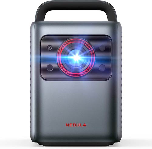 mini proyector nebulas cosmos láser gris con asa