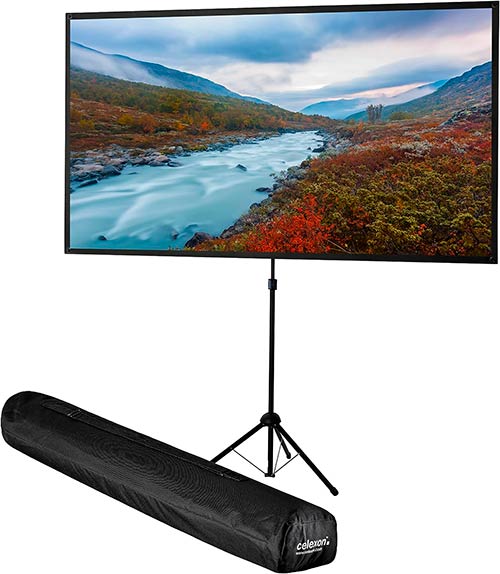 tela para proyector con soporte tripode y bolsa