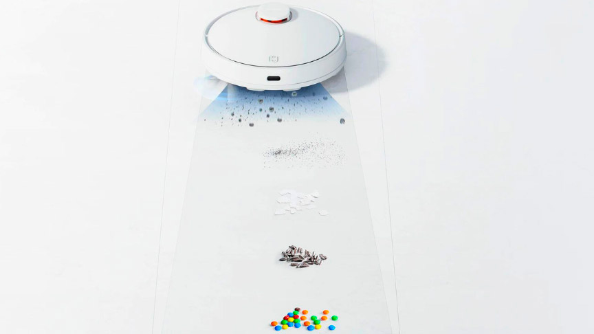 xiaomi-s12-aspirando robot aspirador Xiaomi Robot Vacuum S12 aspirando comida del suelo
