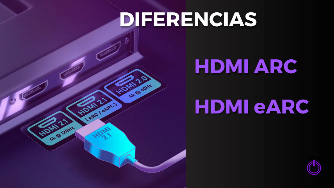 infografía realista mostrando que es HDMI eARC y su diferencia con HDMI ARC