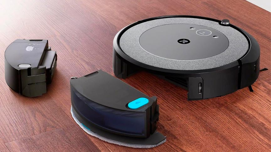 opinion-robot-roomba robot aspirador Roomba en color gris con el depósito fuera