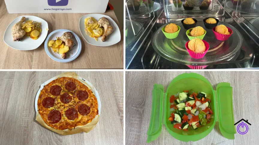 funciones-horno-microondas-cecotec recetas de pollo magdalenas pizza y verduras con horno microondas