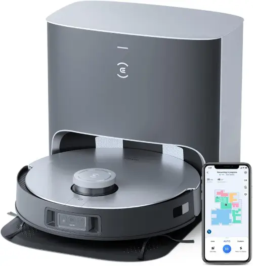 robot aspirador con autovaciado ecovacs x1+ con smartphone