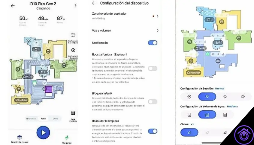 dreame-d10plus-gen2-app pantallazos aplicación dreame d10 plus gen 2