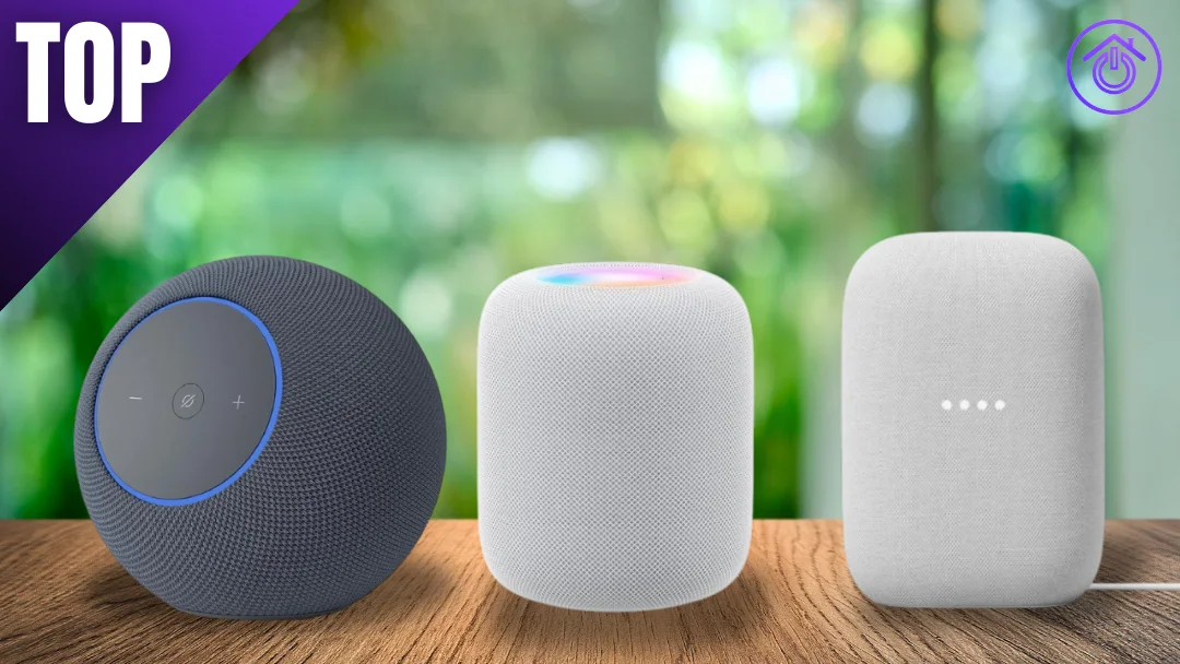 altavoces-inteligentes algunos de los mejores altavoces inteligentes sobre una mesa de madera
