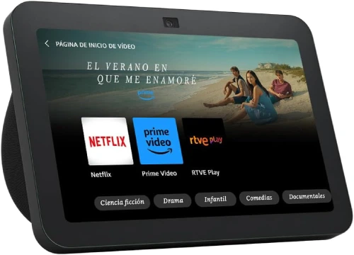 videoportero gris con pantalla blanca apagada y caja blanca y amarilla