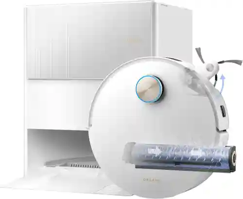 dreame-aqua10-ultra-roller robot aspirador dreame aqua10 ultra roller complete con base en blanco