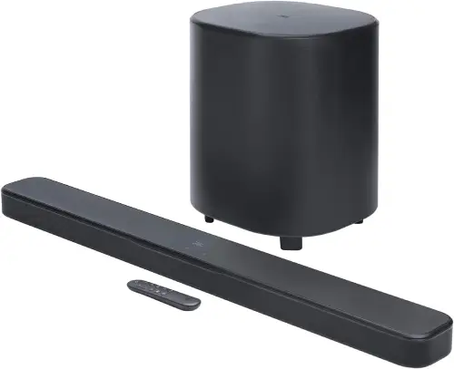 barra de sonido jbl 500 mk2 con subwoofer y mando