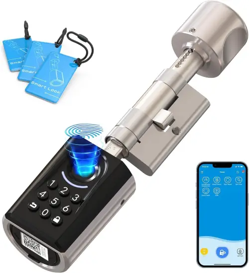welock-touch-a51 cilindro cerradura electrónica con huella digital smartphone y llaves